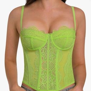 Vibrant Lime Lace Bustier